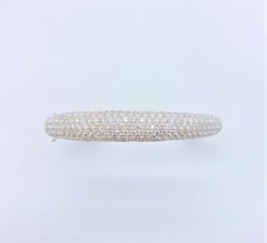 NWT 19, 739 Rare 18Kt Gold 6.50ct Pave Diamond Cuff Bangle Bracelet