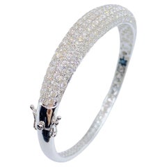 Bracelet manchette rare en or 18 carats avec diamants pavés 6,50 carats, neuf avec étiquette 19 739