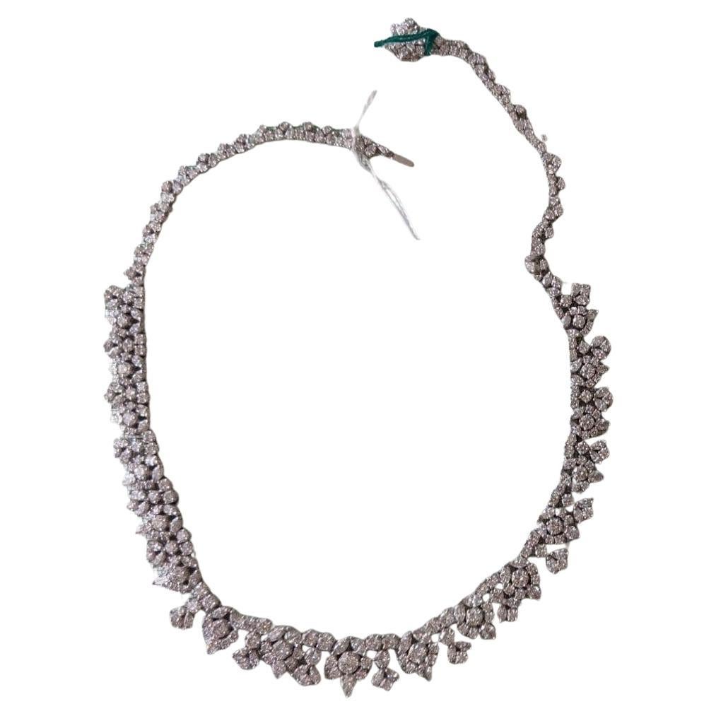 NWT $198, 000 18KT Gold Important Fancy 31.50CT Elaborate Diamond Necklace