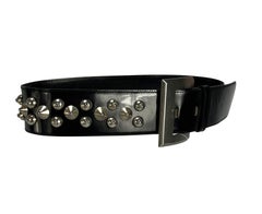 NWT 1980s Gianni Versace Black Oversized Studded Waist Belt