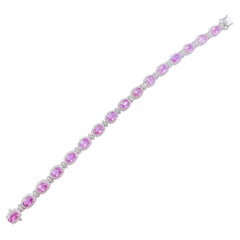 NWT $19, 859 18kt Gold Fancy Glittering 10.50ct Pink Sapphire Diamond Bracelet