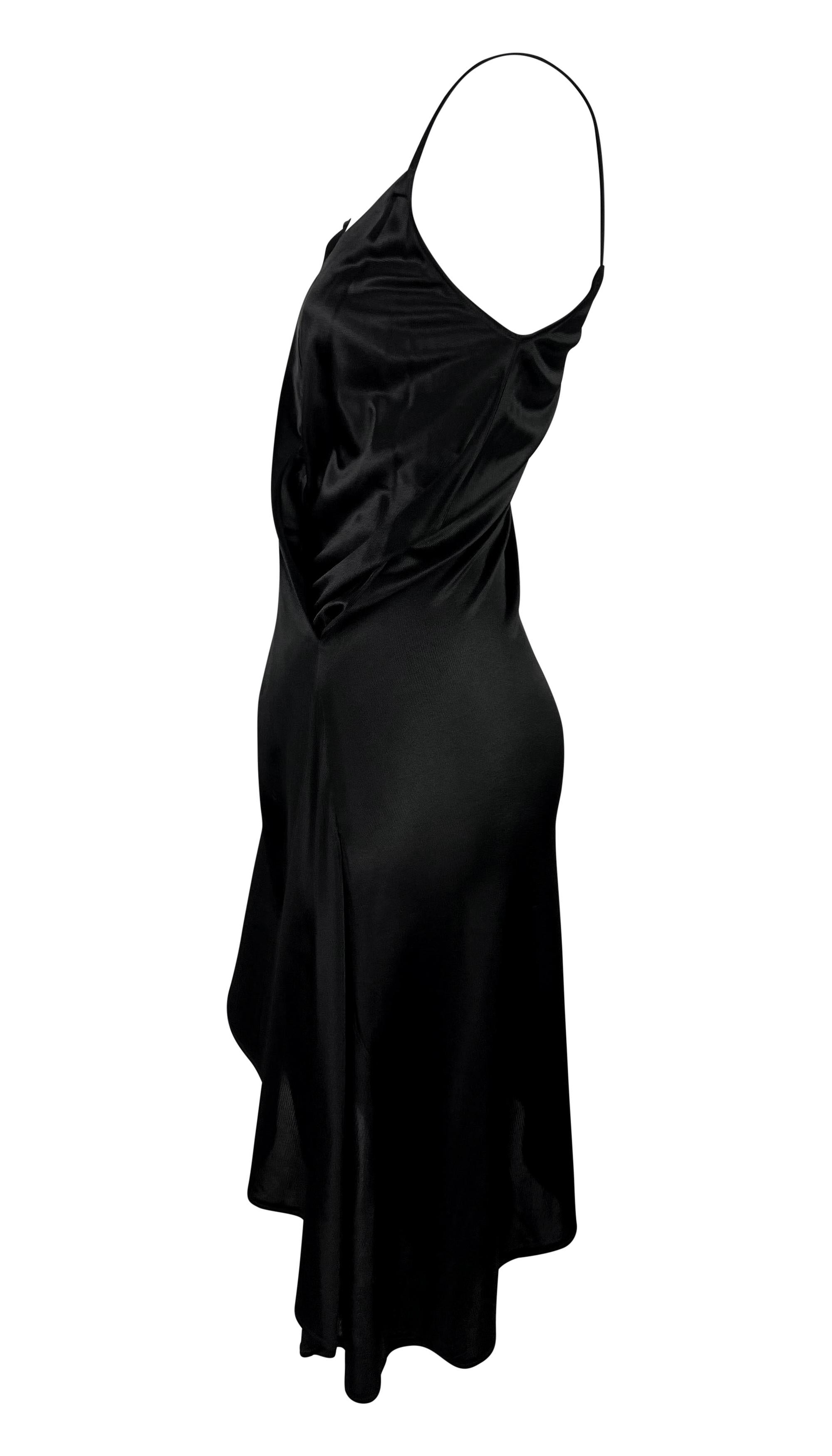 NWT 1990s Ann Demeulemeester Schwarz Viskose Asymmetrisch Wrap-Style Kleid im Zustand „Hervorragend“ im Angebot in West Hollywood, CA