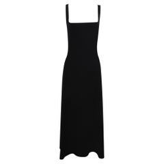Abito da bagno/da spiaggia lungo svasato in tessuto elasticizzato nero Calvin Klein degli anni '90 (NWT)