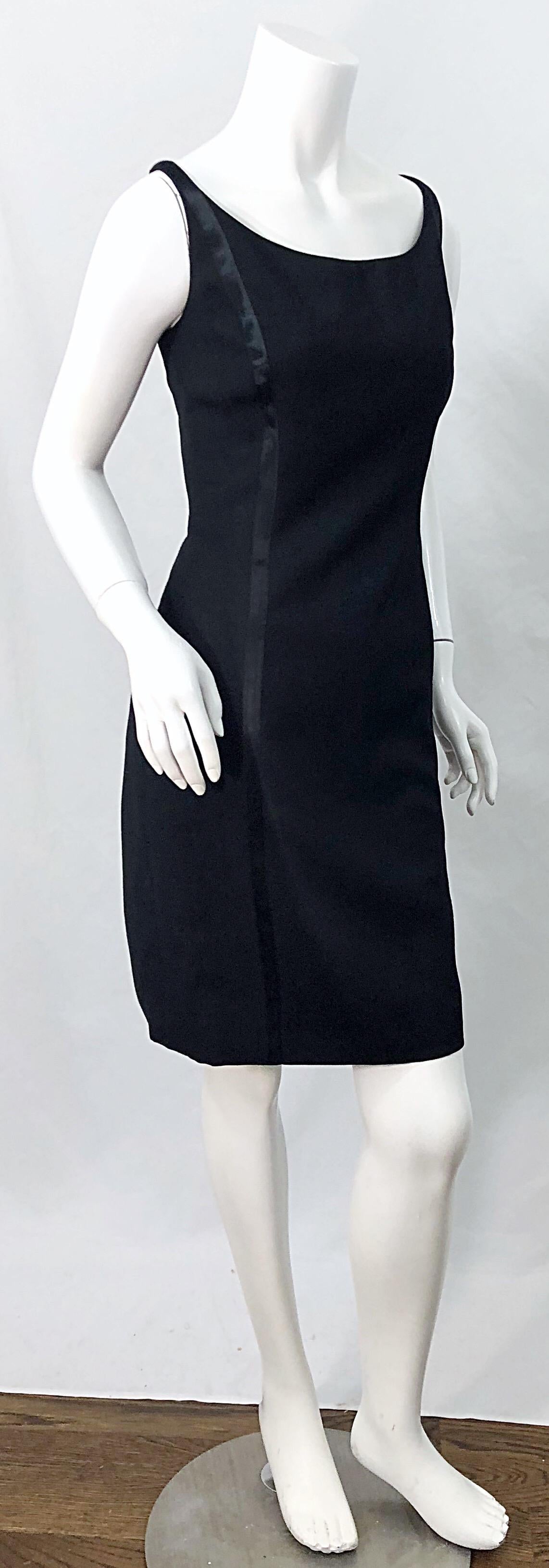NWT 1990s Claude Montana Size 6 Vintage 90s Sleeveless Little Black Dress  For Sale 5