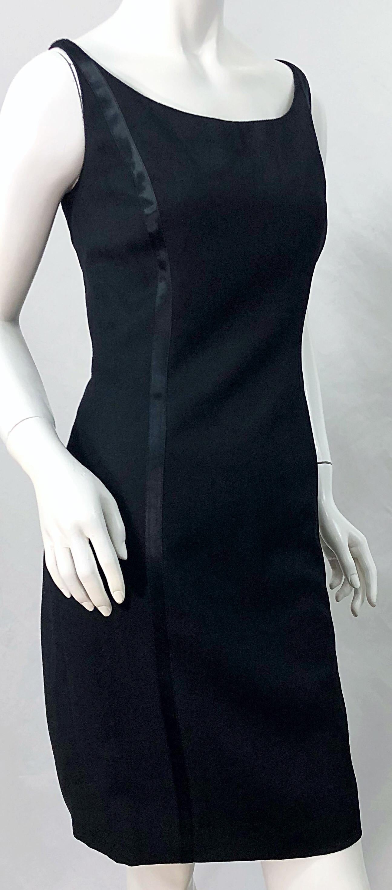 NWT 1990s Claude Montana Size 6 Vintage 90s Sleeveless Little Black Dress  For Sale 2