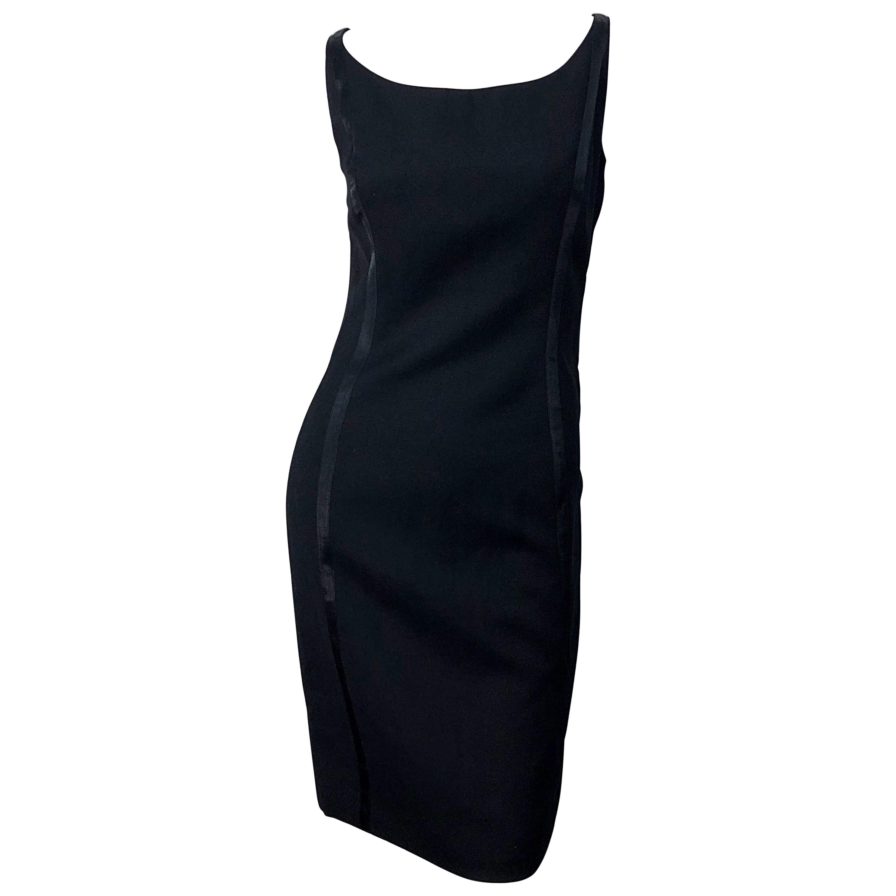 Nwt 1990s Claude Montana Size 6 Vintage 90s Sleeveless Little Black Dress
