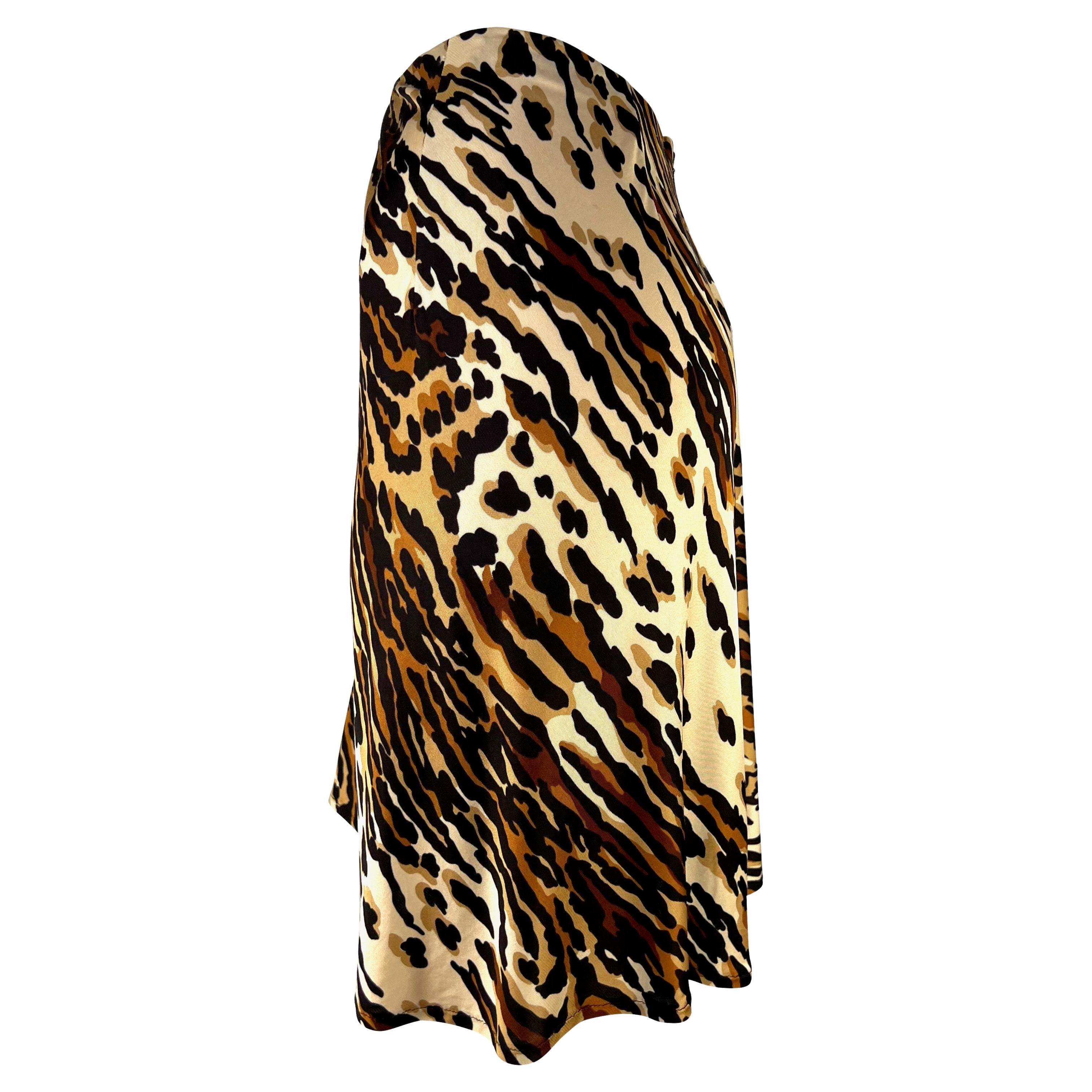 NEU 1990er Dolce & Gabbana Stretch-Viskoserock mit Tiermuster, neu mit Etikett (Schwarz) im Angebot