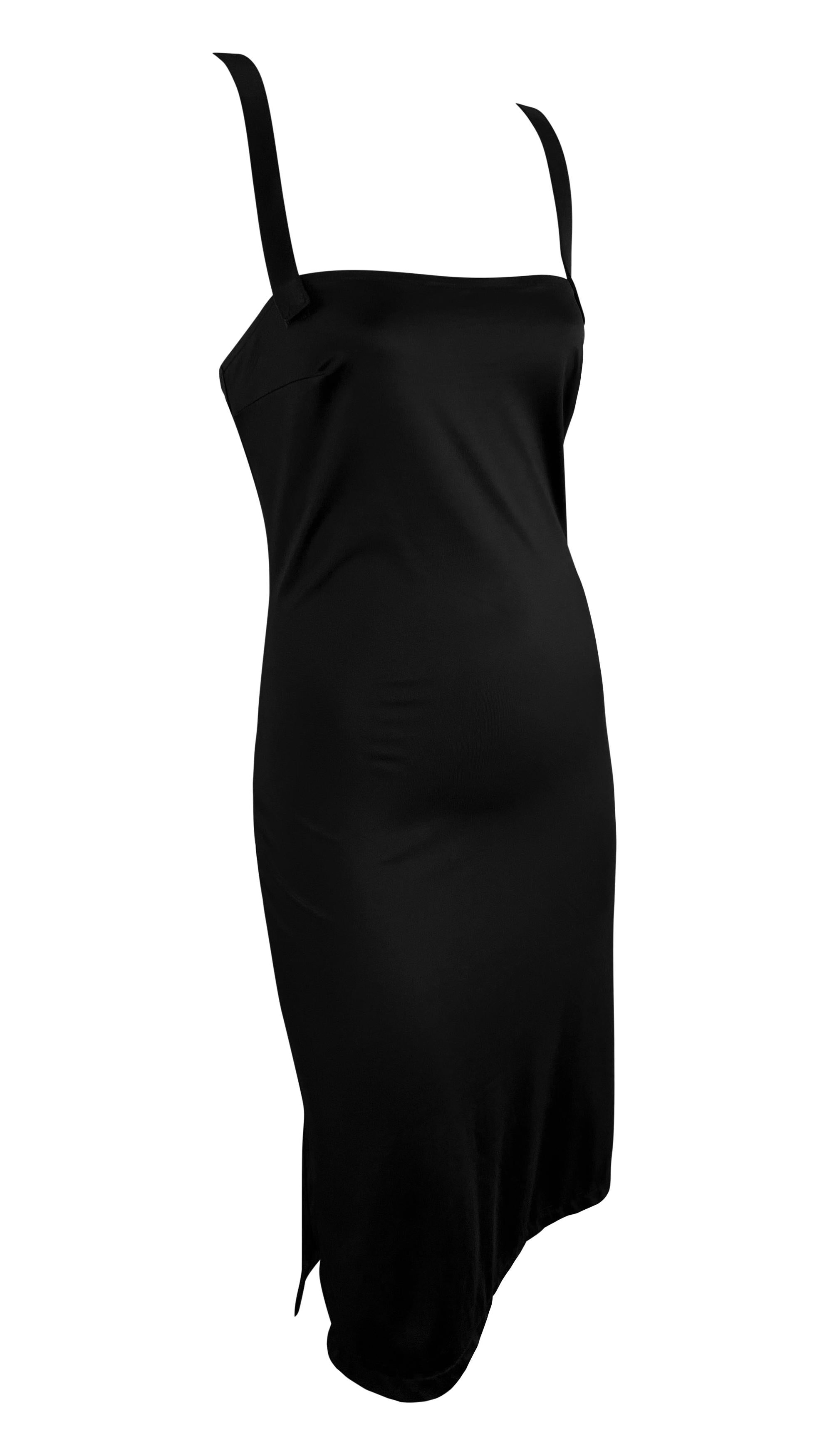 NWT 1990 Dolce & Gabbana Negro Bodycon Stretch Vestido de cóctel de playa sin mangas en venta 1