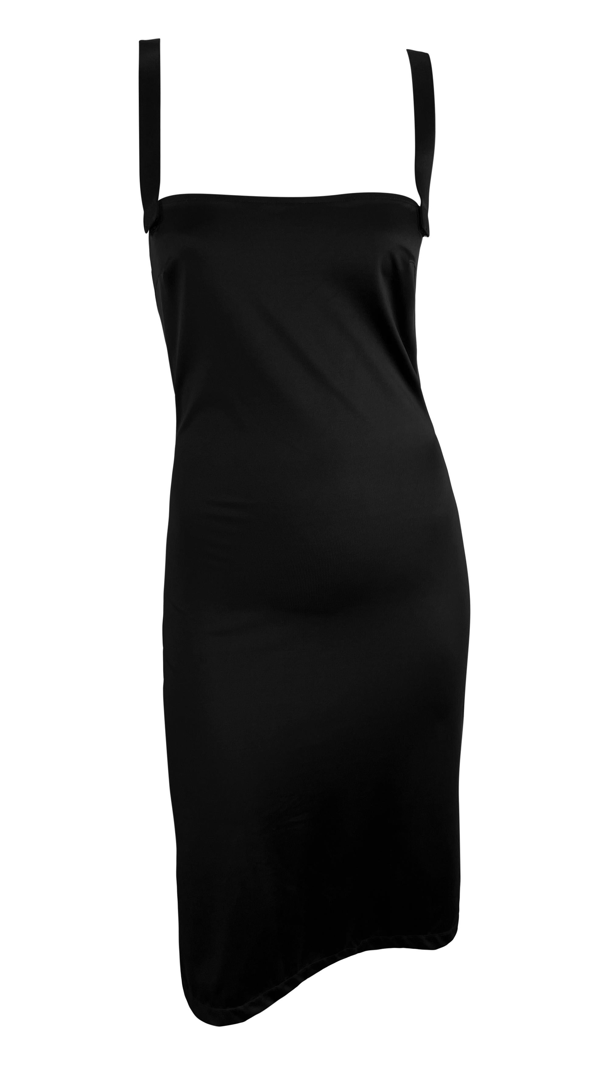 NWT 1990 Dolce & Gabbana Negro Bodycon Stretch Vestido de cóctel de playa sin mangas en venta 2
