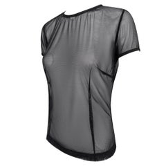 NWT 1990s Dolce & Gabbana Sheer Black Mesh T-Shirt Top
