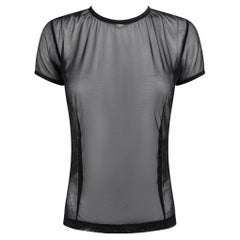 NWT 1990s Dolce & Gabbana Sheer Black Mesh T-Shirt Top