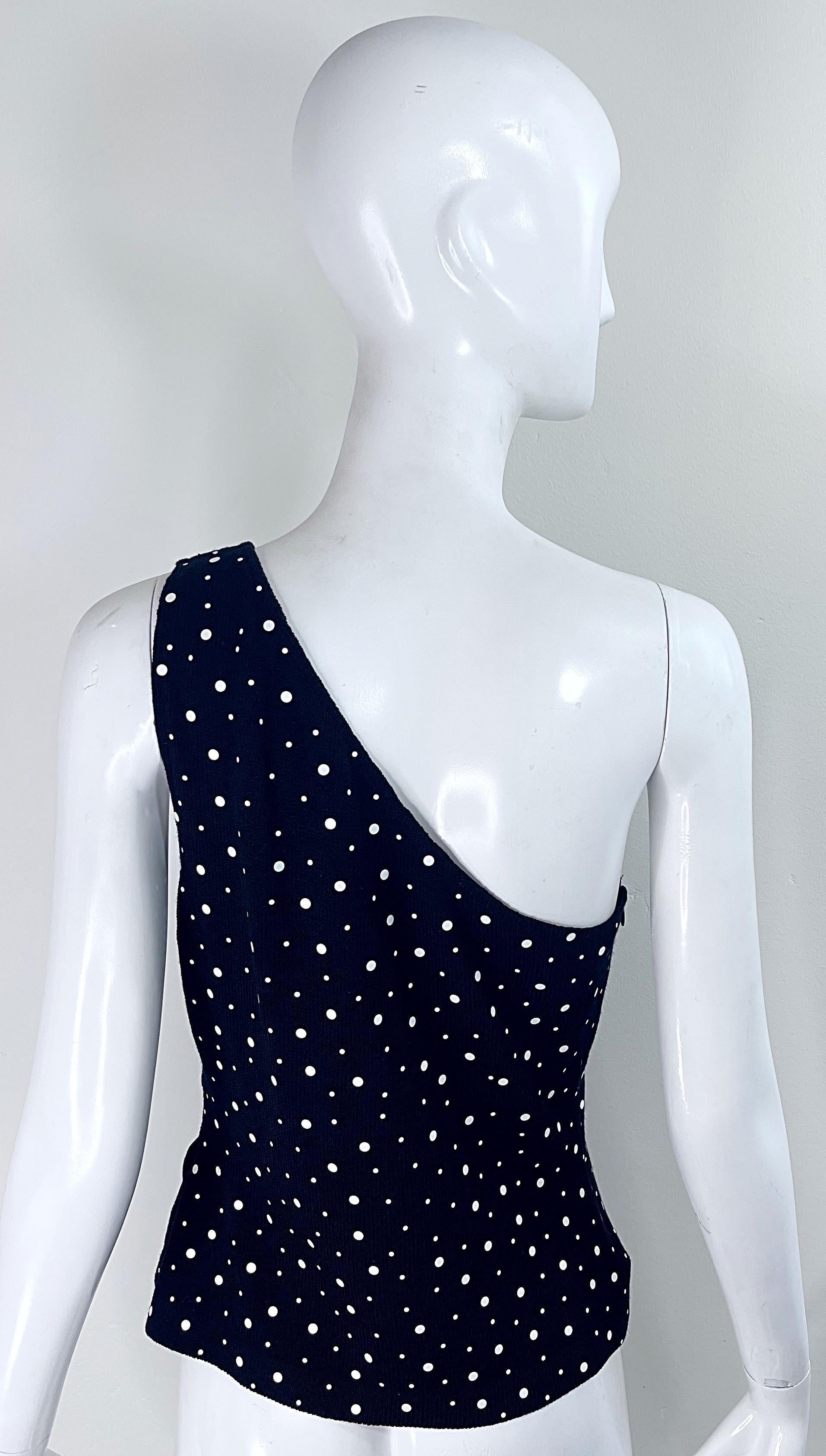 NWT 1990 I. Johns Collection by Marie Gray Size 8 Black White Polka Dot Top en vente 10