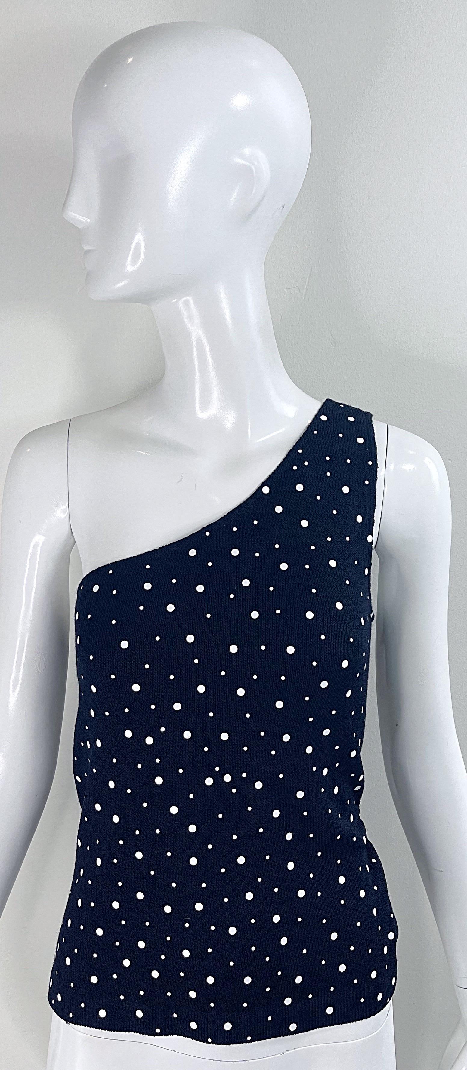 NWT 1990 I. Johns Collection by Marie Gray Size 8 Black White Polka Dot Top en vente 11