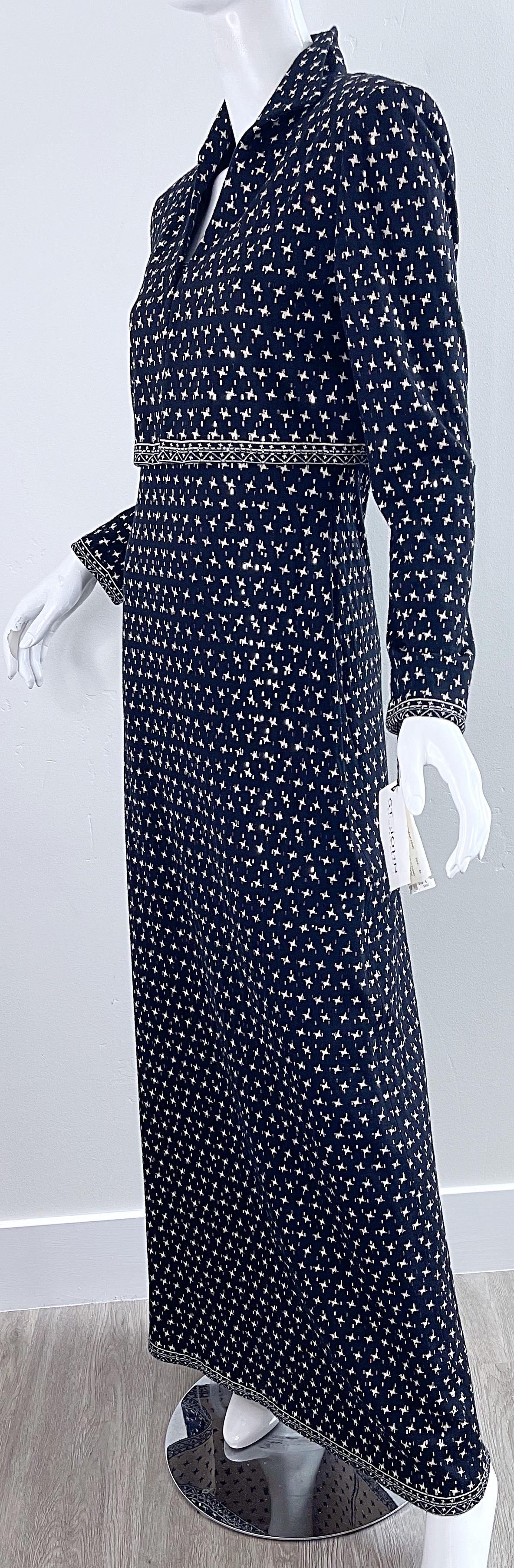 NWT 1990s St. John Evening Houndstooth Sequin Vintage 90s Knit Gown + Bolero  For Sale 10