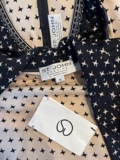 NEU 1990er St. John Abend Hahnentritt-Pailletten Vintage 90er Jahre Strickkleid + Bolero + Bolero, neu mit Etikett