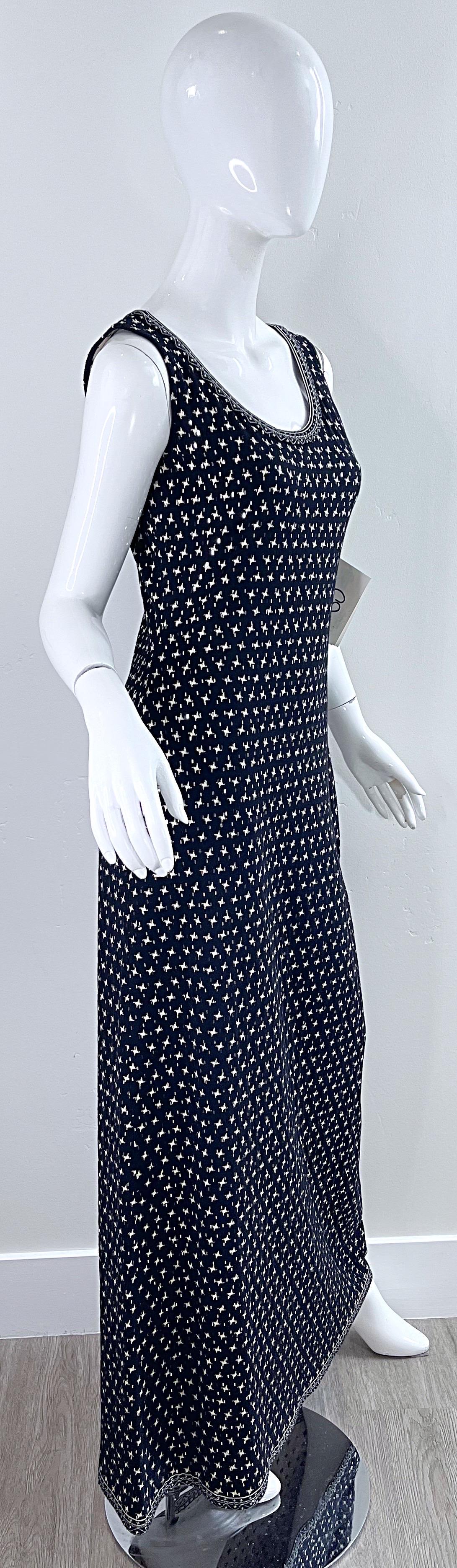 NWT 1990s St. John Evening Houndstooth Sequin Vintage 90s Knit Gown + Bolero  For Sale 5
