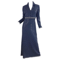 NWT 1990s St. John Evening Houndstooth Sequin Vintage 90s Knit Gown + Bolero