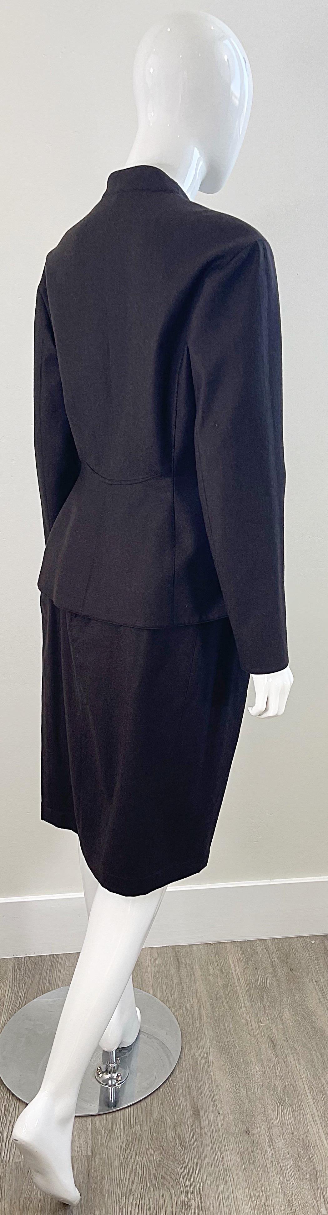 NWT 1990s Thierry Mugler Brown Size 42 Cashmere + Wool Vintage 90s Skirt Suit For Sale 6