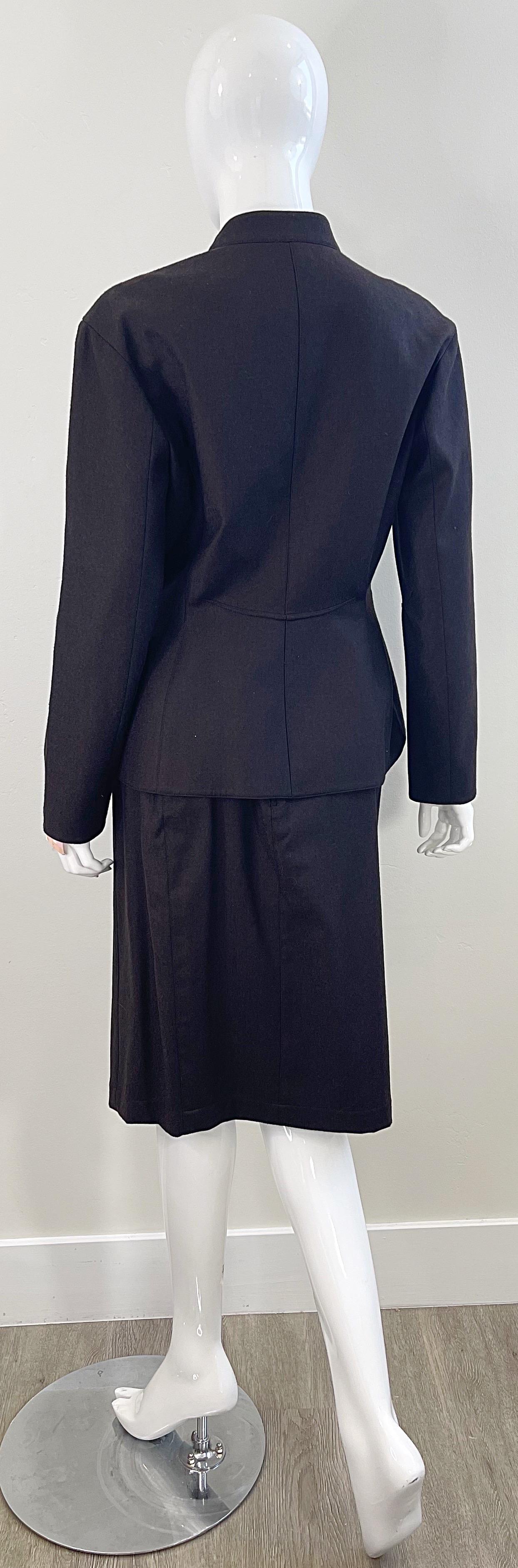 NWT 1990s Thierry Mugler Brown Size 42 Cashmere + Wool Vintage 90s Skirt Suit For Sale 1