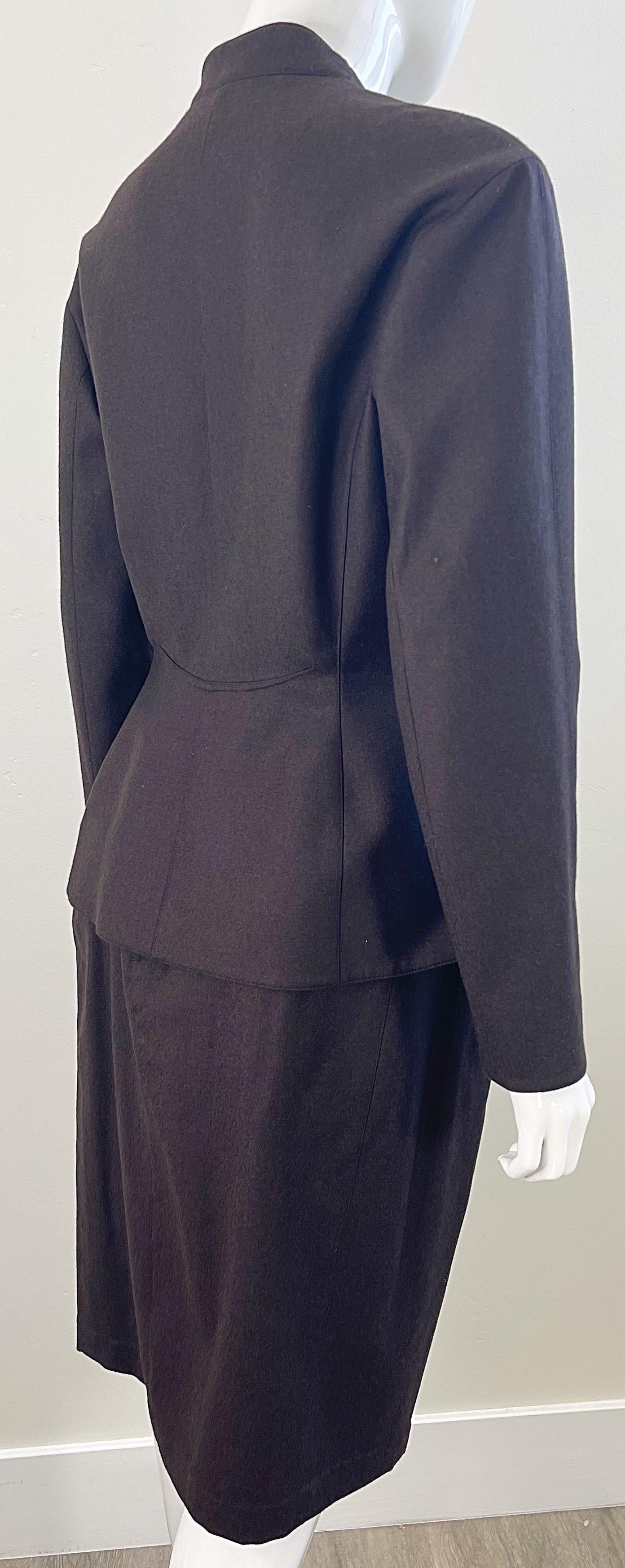 NWT 1990s Thierry Mugler Brown Size 42 Cashmere + Wool Vintage 90s Skirt Suit For Sale 4
