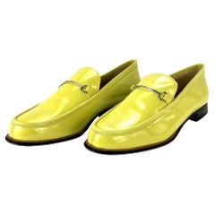 NWT 1997 Gucci by Tom Ford Yellow Patent Leather Horsebit Loafers Size 8.5 B