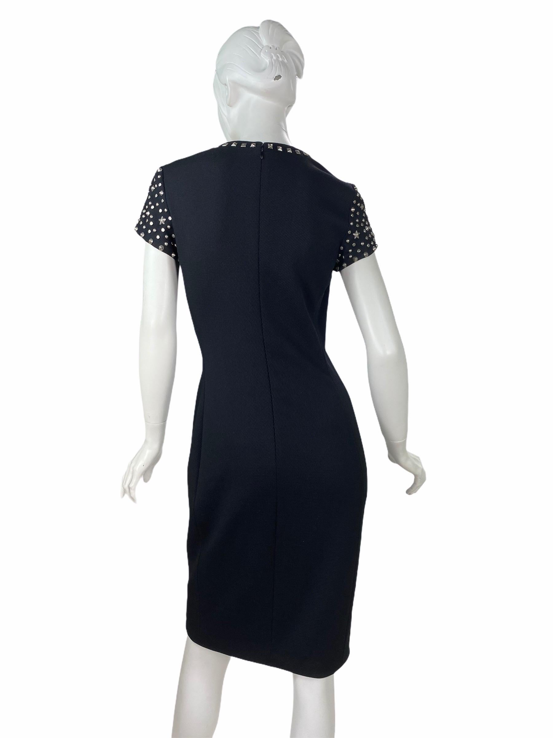 NWT 1998 Vintage Gianni Versace Couture Embellished Black Dress Italian 40 US 6 In New Condition For Sale In Montgomery, TX