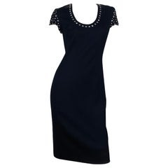 NWT 1998 Vintage Gianni Versace Couture Embellished Black Dress 40 US 6