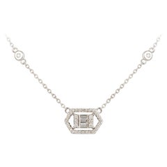 NWT $2, 575 Rare 18KT Gold Large Fancy Diamond Solitaire Pendant Necklace