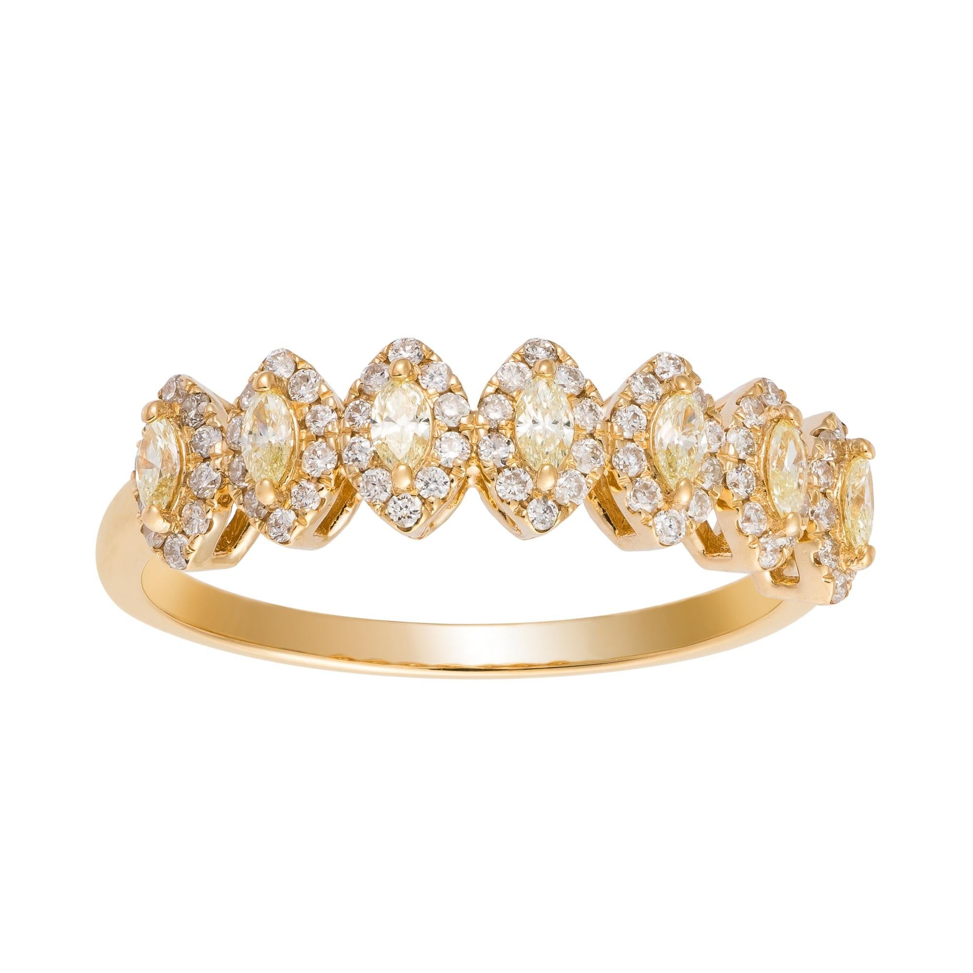 The Following Item we are offering is this Beautiful Rare Important 18KT Yellow Gold Large Glittering Fancy Cut Yellow Diamond Ring. Ring is comprised of over .50CTS of Magnificent Rare Gorgeous Fancy Yellow and White Glittering Diamonds!!! The