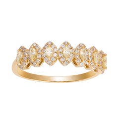 NWT $2, 975 Rare 18KT Gold Magnificent Fancy Yellow Diamond Ring Band