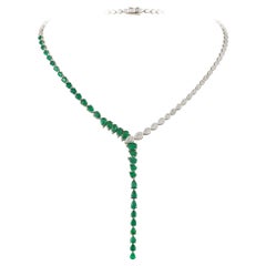 NWT $20, 000 18KT Collana a serpente con diamante e smeraldo scintillante