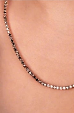 NWT $20, 000 18KT Gold Glittering Fancy 7CT Black Diamond Brown Cognac Halskette