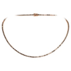 NWT $20, 000 18KT Gold Glittering Fancy 7CT Black Diamond Brown Cognac Necklace