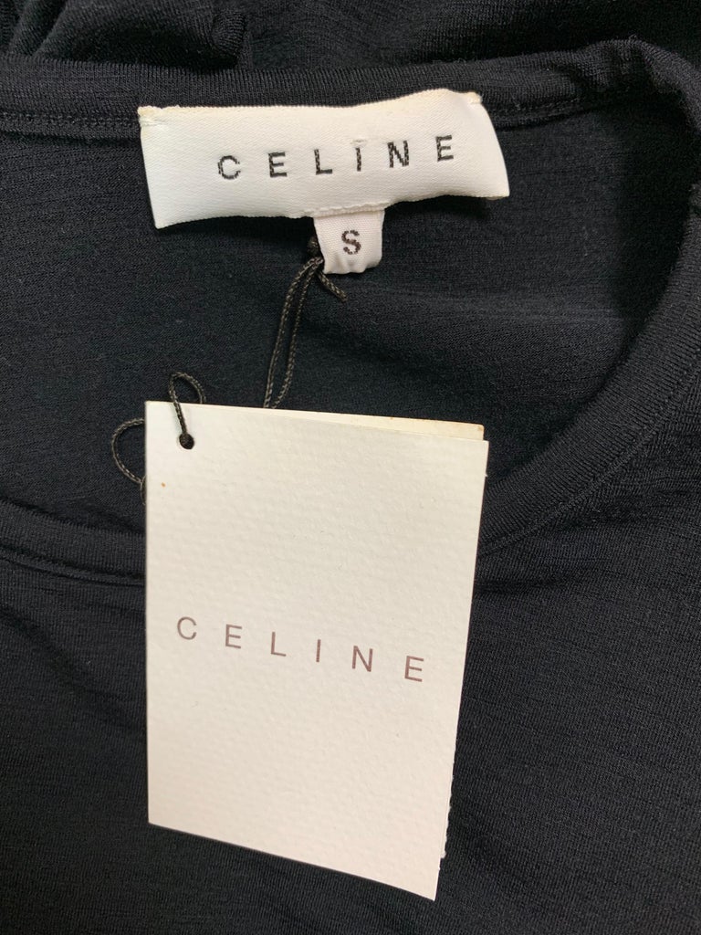 NWT 2000's Celine by Michael Kors Semi-Sheer Black Ruched Long Wiggle ...