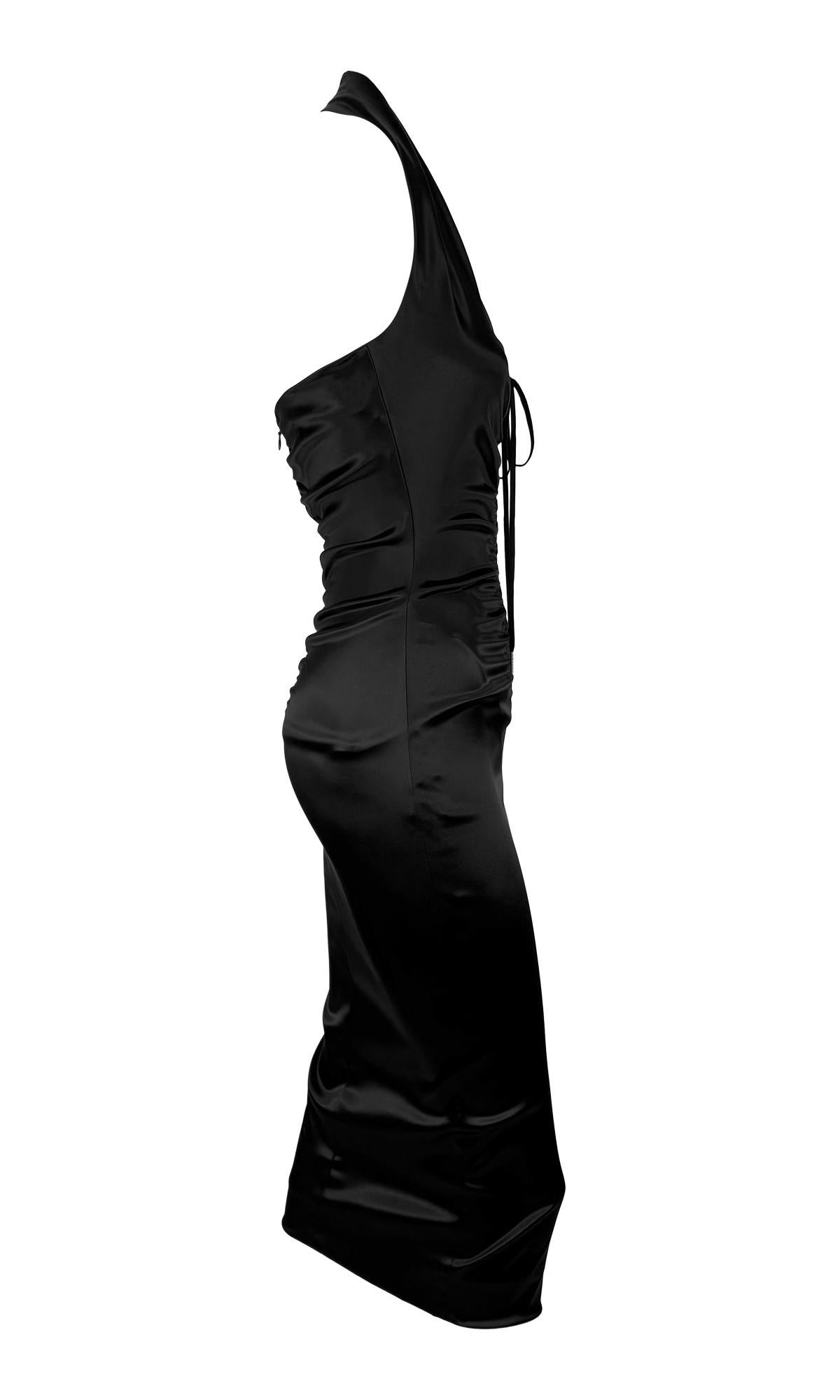 NWT 2000s Dolce & Gabbana Corsé Negro Encaje Bodycon Vestido Halter en venta 2