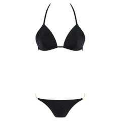 NWT, 2000er Jahre, Dolce & Gabbana, schwarzer Bikini mit Strasskette, IT III