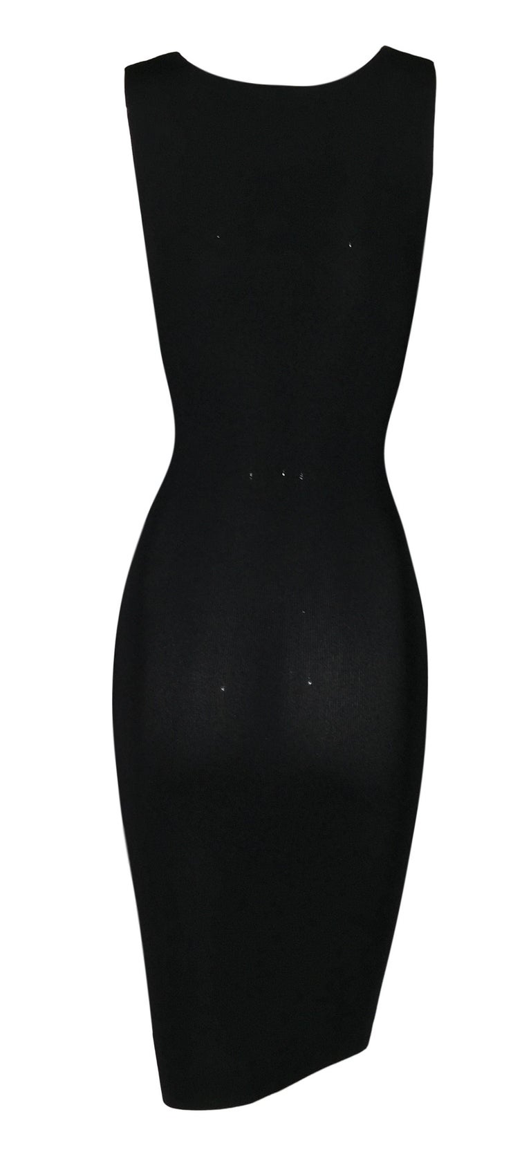 NWT 2000's Dolce and Gabbana Slinky Liquid Black Bodycon Dress at 1stDibs