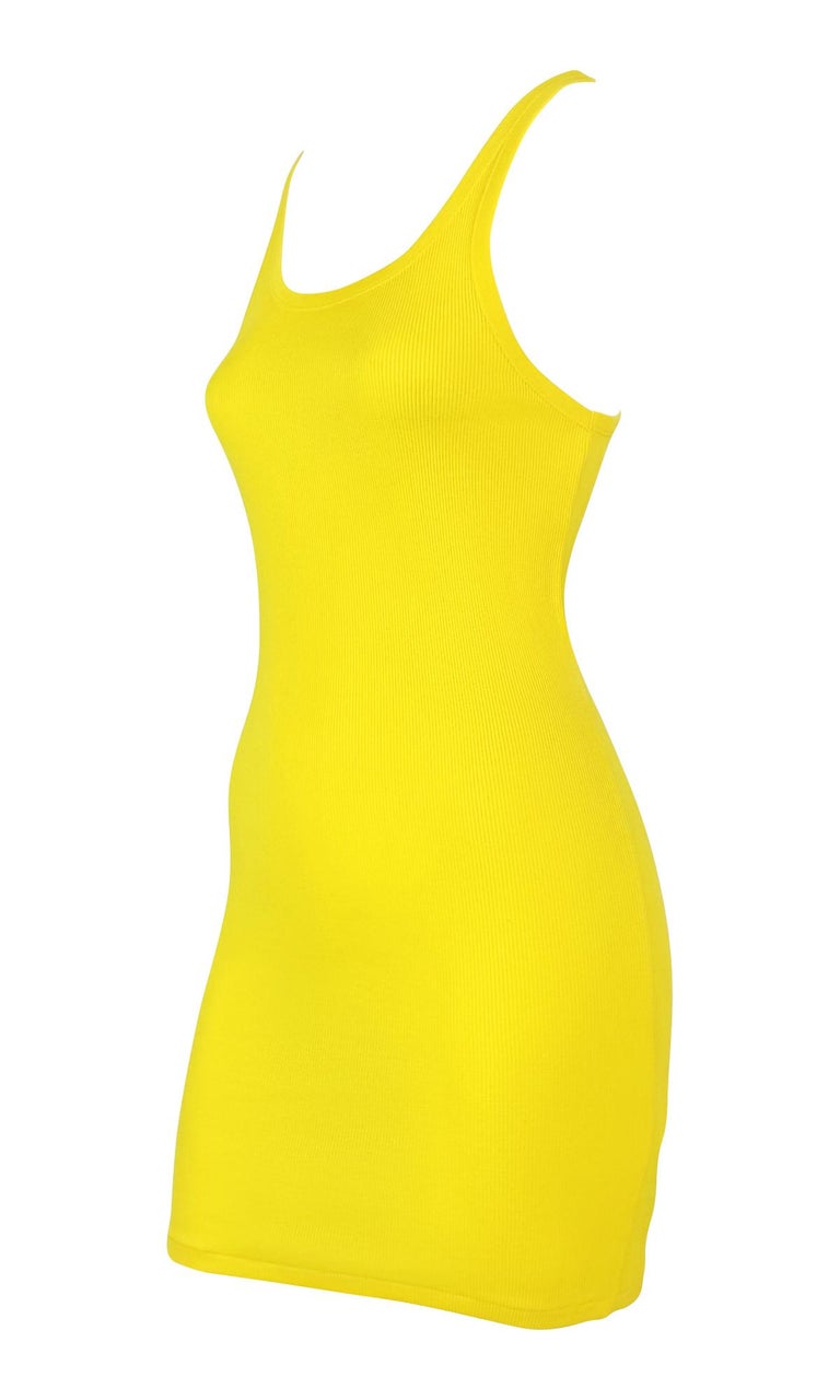 princess polly baby blue dress NWT 2000s Ralph Lauren Purple Label Bright Yellow Knit Cotton Bodycon Tank  Dress at 1stDibs