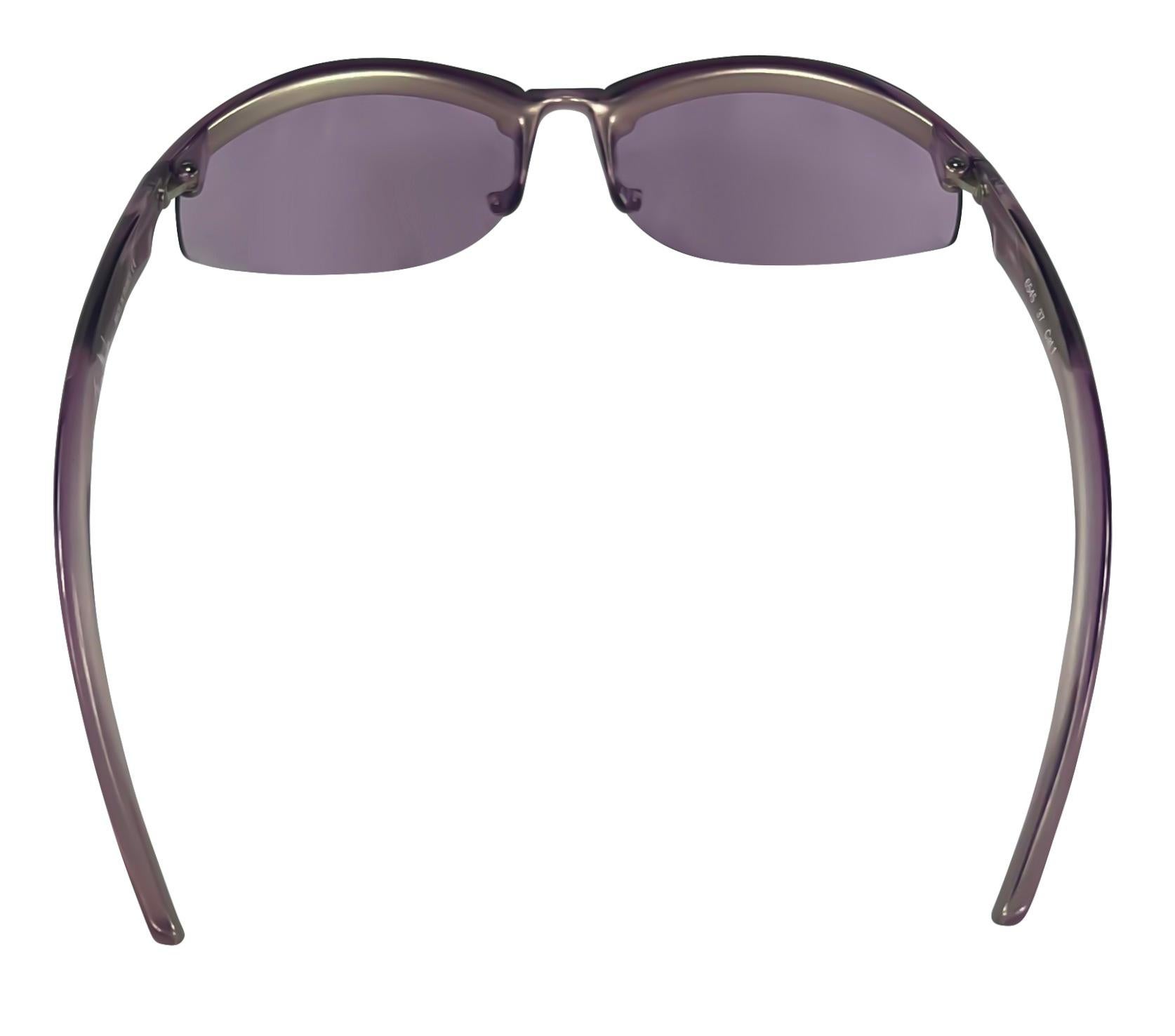 NWT Gafas de sol deportivas Thierry Mugler de los años 2000, morado transparente metalizado en venta 1