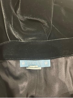 NWT 2000s Zang Toi Size 4 / 6 Black Silk Velvet Chiffon Maxi Skirt w/ Train