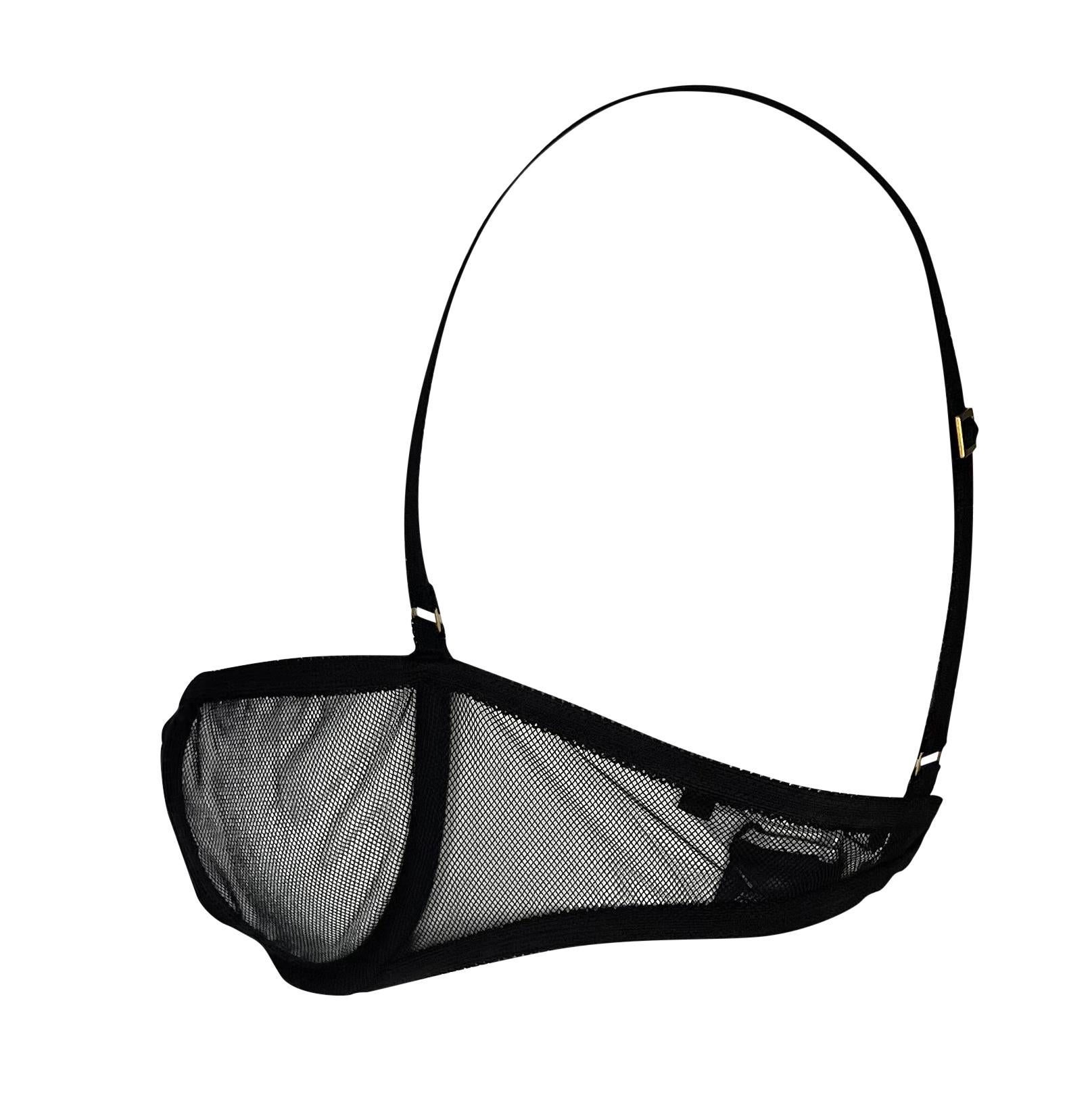 NWT 2003 Gucci by Tom Ford Sheer Black Mesh Bra In Excellent Condition In West Hollywood, CA