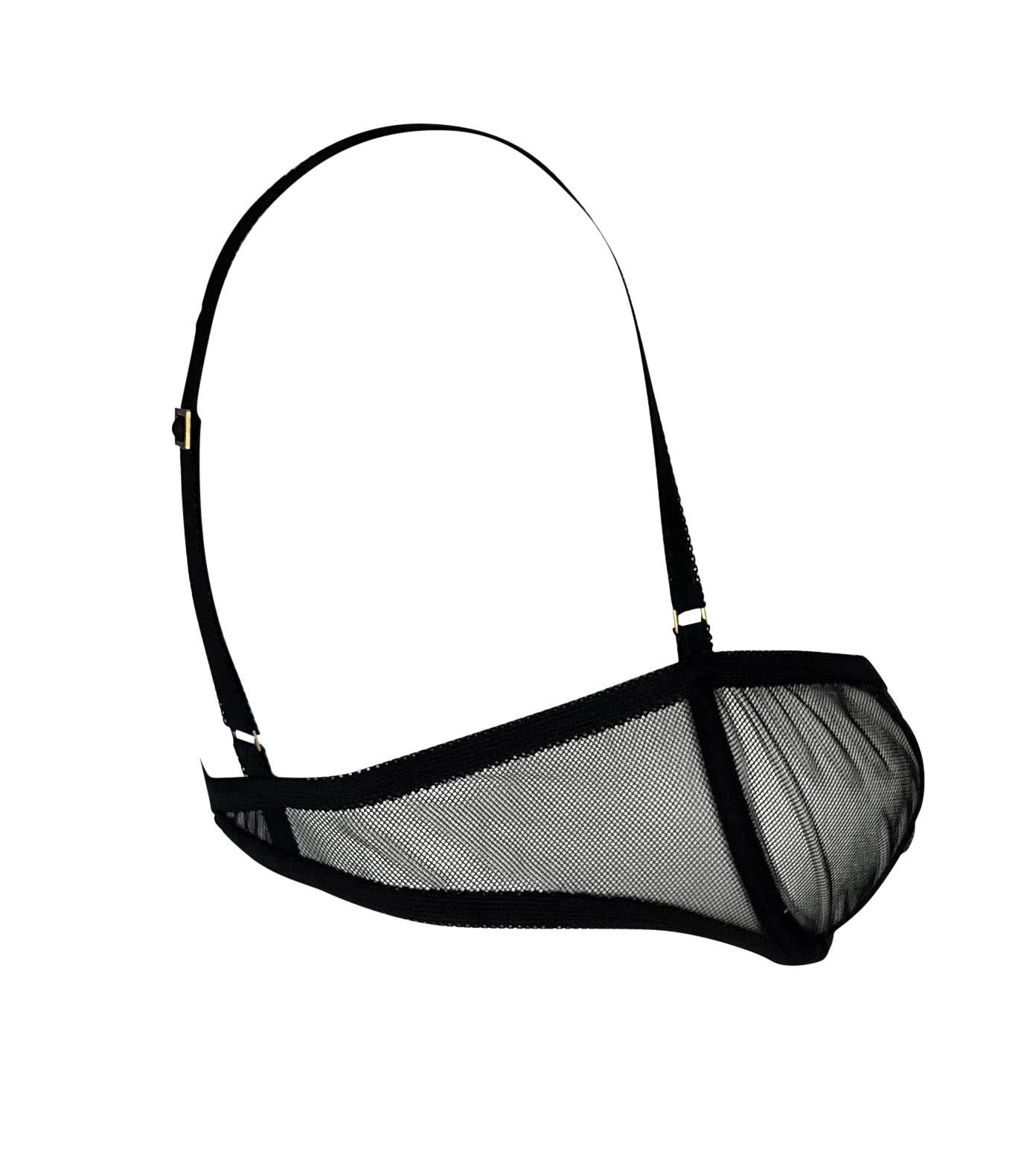 NWT 2003 Gucci by Tom Ford Sheer Black Mesh Bra 1