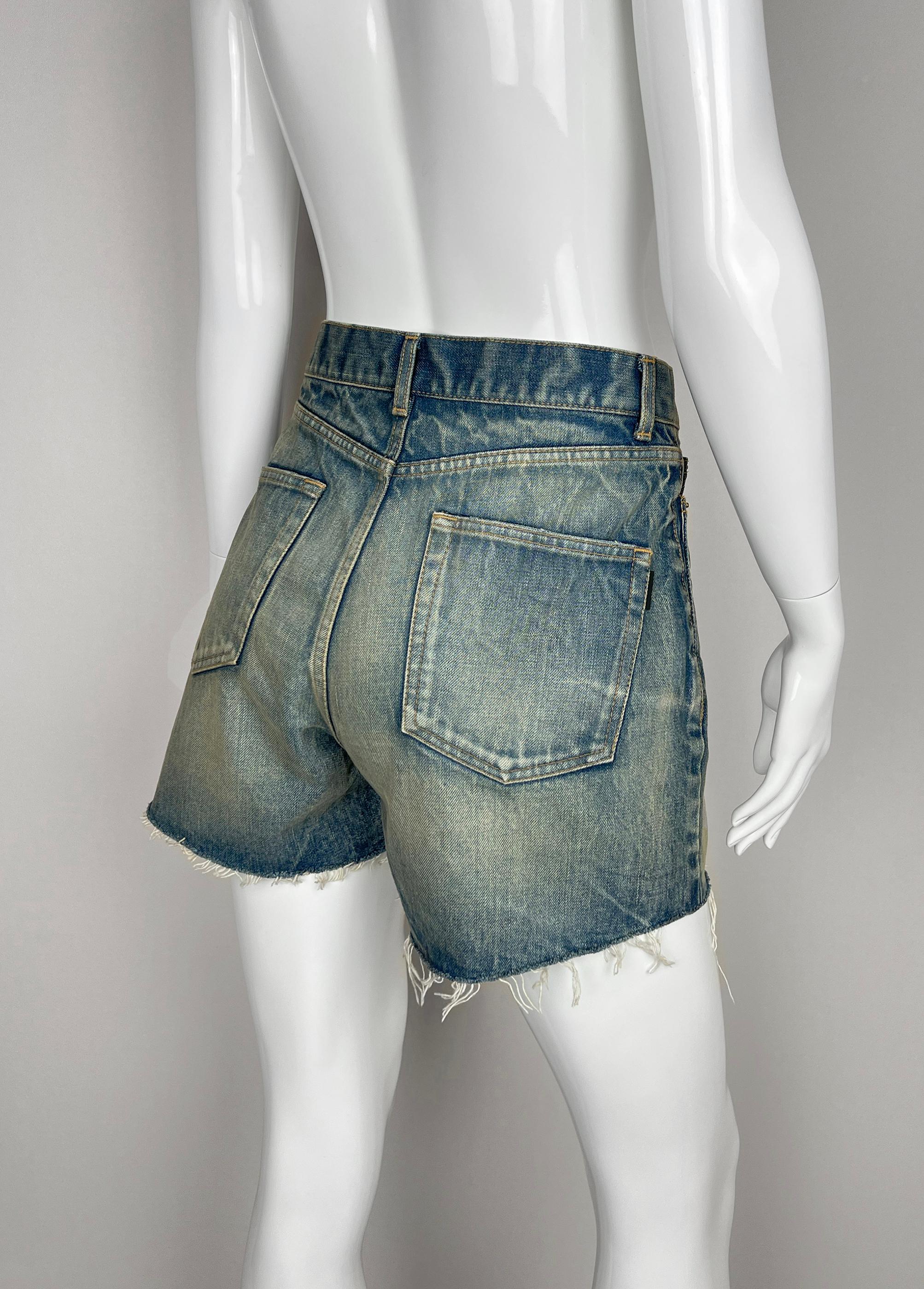 NWT 2019 Saint Laurent Paris pantaloncini in denim Nuovi con etichetta in vendita 14