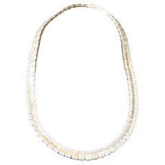 NWT $205,735 Or 18KT Rare Fancy Glittering 32.50CT Baguette Diamond Necklace