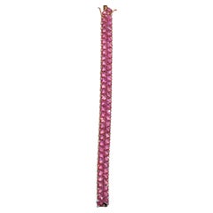 NWT $21, 439 Bracelet en or 18KT Fancy Glittering 30CT Pink Sapphire Diamond