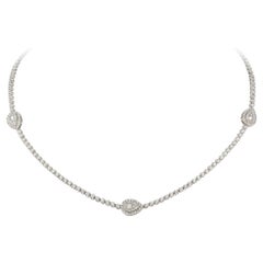 18KT Wunderschöne glitzernde große birnenförmige Diamant-Halskette, NWT $21,000, NEU