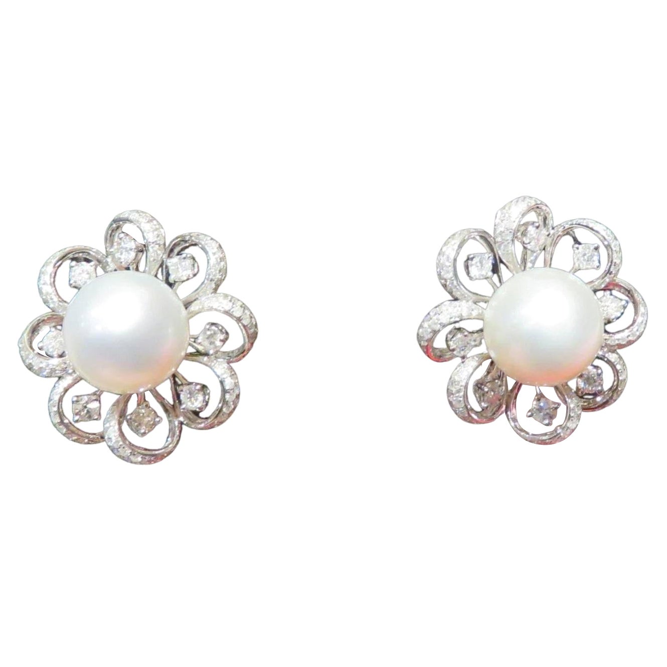 NWT $22, 000 Importante 18KT Fancy South Sea Grande AAA Orecchini di perle e diamanti