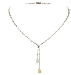 NWT $22, 000 Important 18KT Gold Fancy Yellow Diamond and White Diamond Necklace