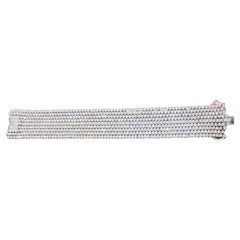 NWT $220, 000 Important Fancy 18KT Gold 9 Row Multi Strand 30CT Diamond Bracelet