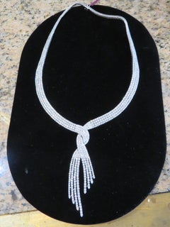 NWT $225, 000 18KT Gold Rare Fancy Glittering 25CT Intertwined Diamond  Necklace